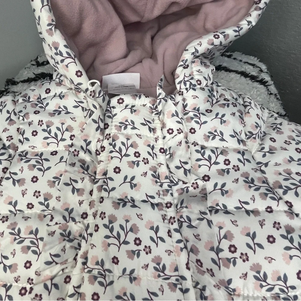 Little Lass Baby Floral Fleece-Lined Puffer Snowsuit Bunting 3–6M Winter